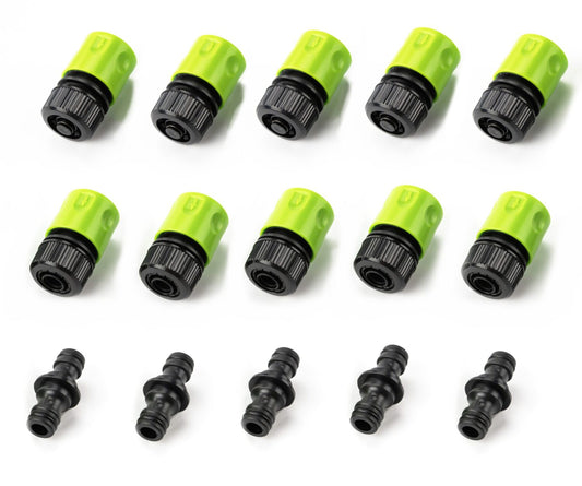 Connecteurs pour tuyau d'arrosage - Lot de 15 pièces | Compatible avec tuyaux de 13mm | Résistant à l'eau | TRENDYFLAIR