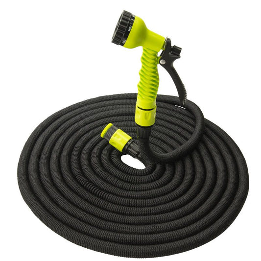 Tuyau d'arrosage extensible - Kit complet avec accessoires et longueur réglable de 10 à 30 mètres | Noir et vert | TRENDYFLAIR