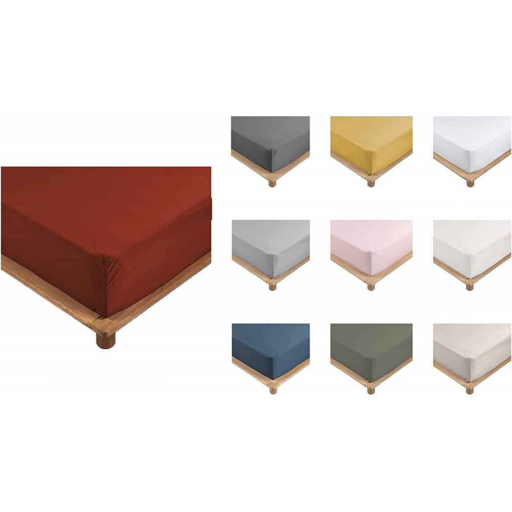 Drap Housse Percale - Bonnet 30 Cm - Plusieurs Tailles - Plusieurs Coloris - 160x200cm - rouge | homeflair