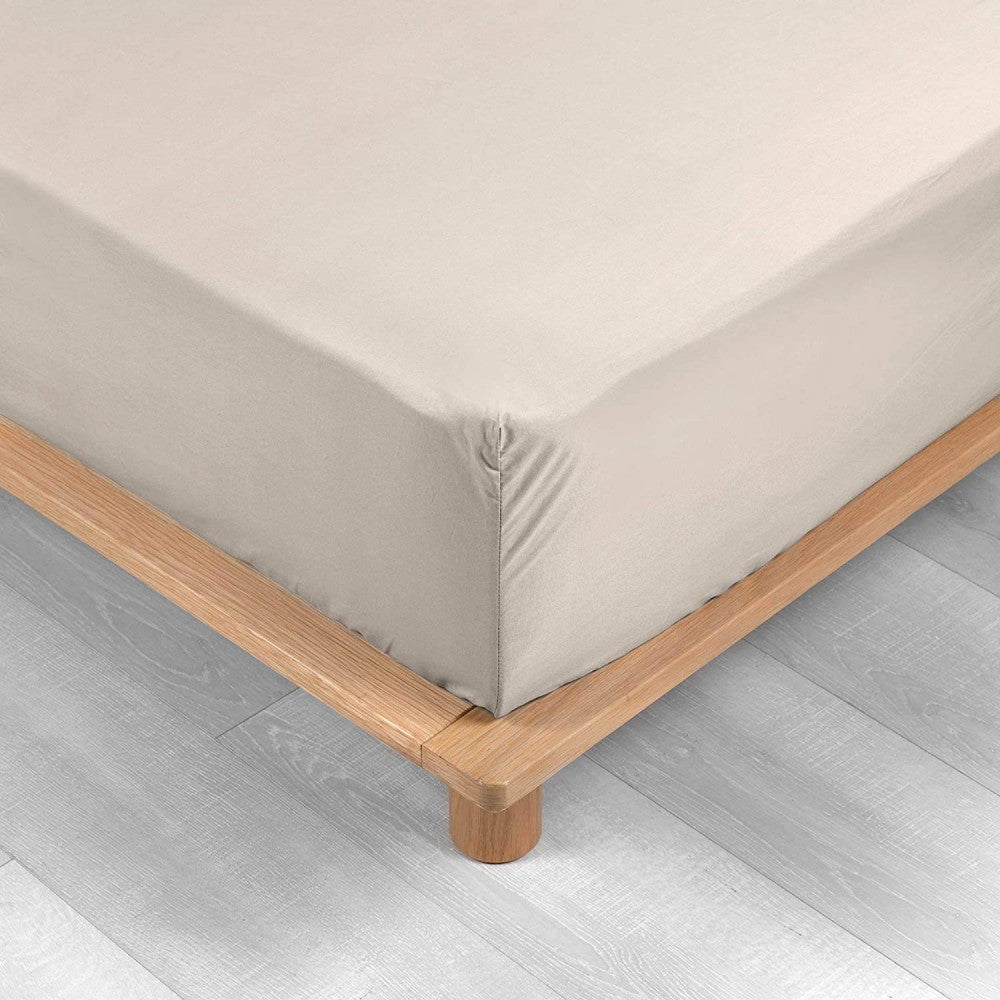 Drap Housse Percale - Bonnet 30 Cm - Plusieurs Tailles - Plusieurs Coloris - 90x190cm - Marron Claire Naturel |homeflair