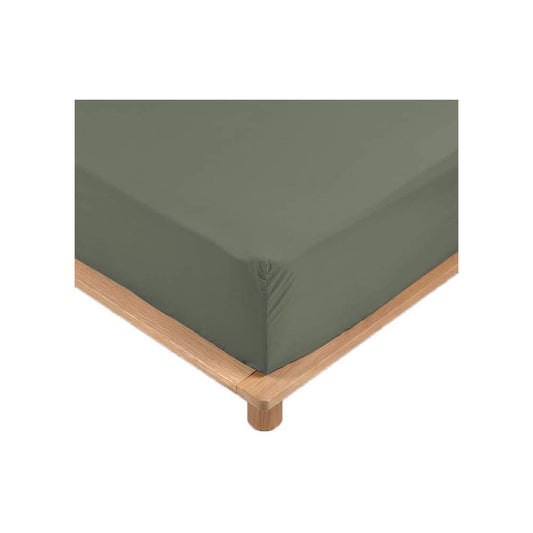 Drap Housse Percale - Bonnet 30 Cm - Plusieurs Tailles - Plusieurs Coloris - 90x190cm - Kaki |homeflair