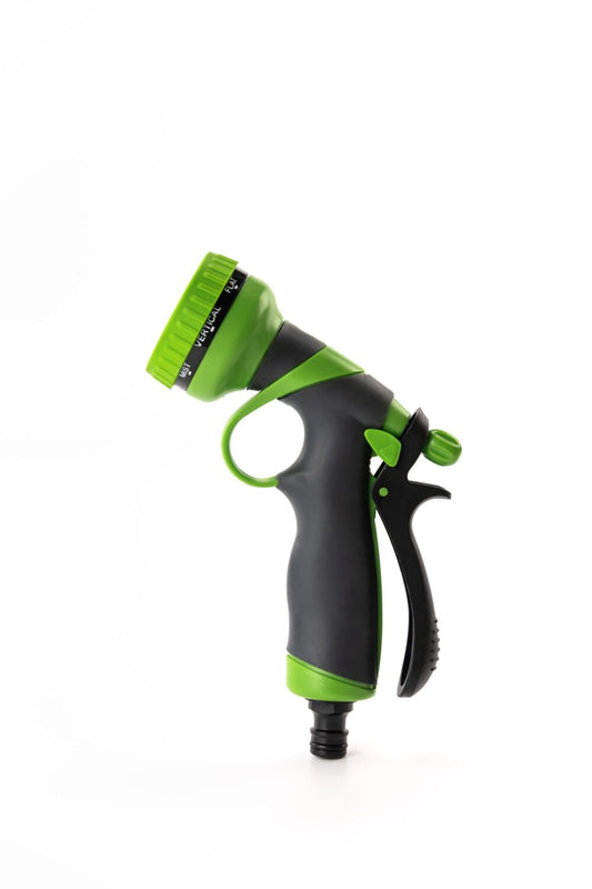 Pistolet d'arrosage et de nettoyage - 8 jets - Polyvalent et ergonomique | Compact et facile à utiliser | Noir et vert | TRENDYFLAIR