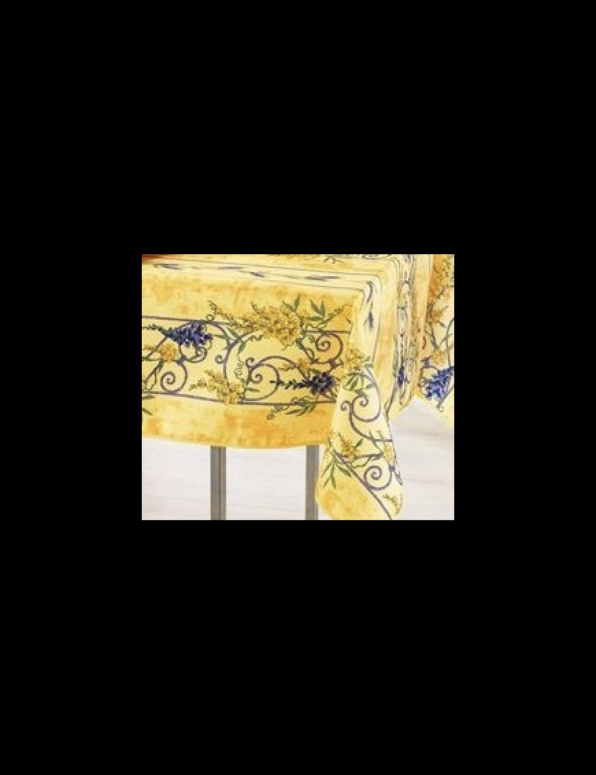 Nappe Provensale Rectangle (150x240cm ou 150x300cm) ou Ronde (180cm) Anti-Tache 180cm Glycine 100% Polyester (150x300cm, Jaune) |homeflair