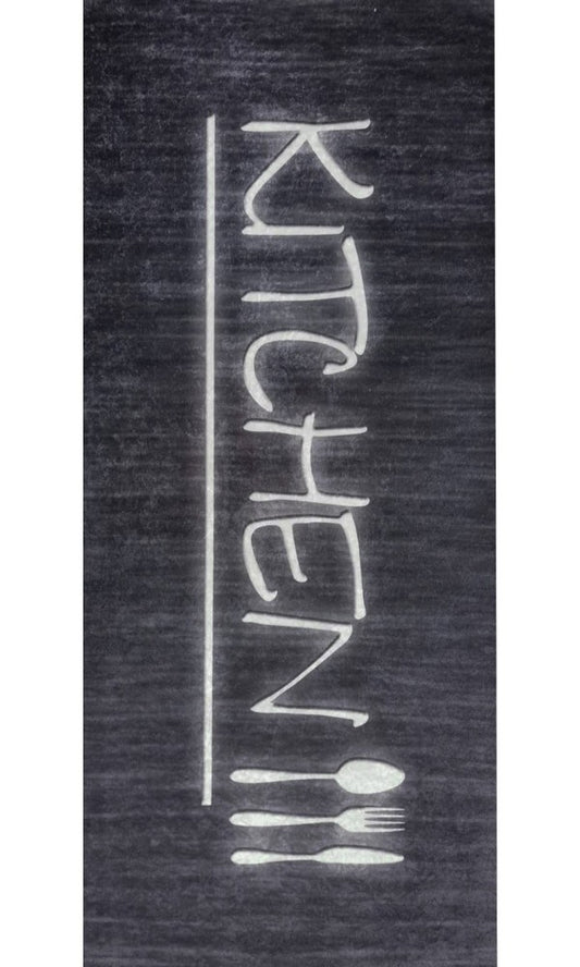 Tapis KITCHEN Noir Dimensions - 50x120 – Qualité supérieure pour Maison, Appartement, Bureau – Style élégant et durable – Confort optimal, facile à nettoyer – Idéal salon et chambre