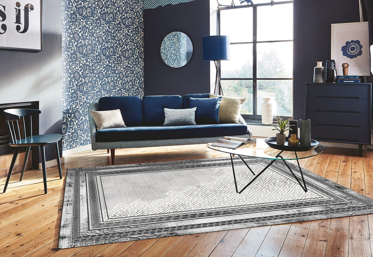 Tapis NAJAT Gris 200x300cm – Qualité supérieure pour Maison, Appartement, Bureau – Style élégant et durable – Confort optimal, facile à nettoyer – Idéal salon et chambre
