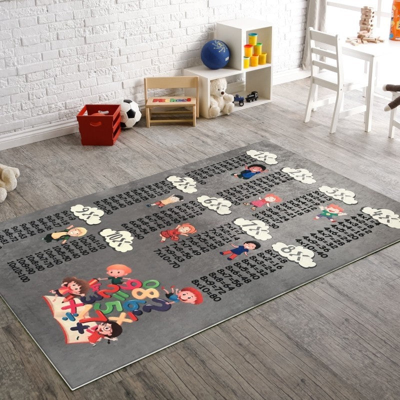 Tapis Table de Multiplication Anthracite 120x180cm – Qualité supérieure pour Maison, Appartement, Bureau – Style élégant et durable – Confort optimal, facile à nettoyer – Idéal salon et chambre