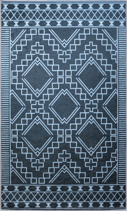 Tapis BERBERE Noir Dimensions - 120x180 – Qualité supérieure pour Maison, Appartement, Bureau – Style élégant et durable – Confort optimal, facile à nettoyer – Idéal salon et chambre
