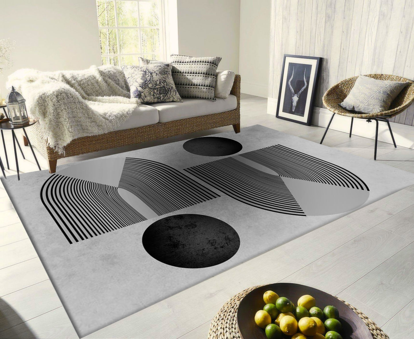 Tapis Seventies Gris Noir Dimensions - 120x180 – Qualité supérieure pour Maison, Appartement, Bureau – Style élégant et durable – Confort optimal, facile à nettoyer – Idéal salon et chambre