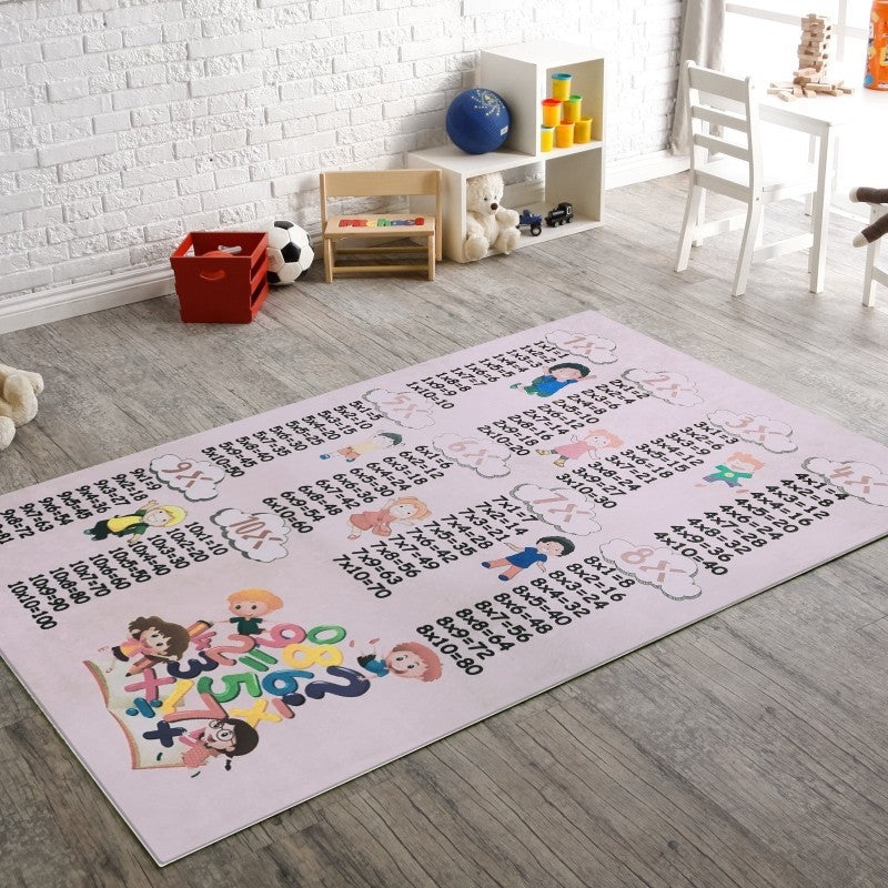 Tapis Table de Multiplication Rose 100x160cm – Qualité supérieure pour Maison, Appartement, Bureau – Style élégant et durable – Confort optimal, facile à nettoyer – Idéal salon et chambre