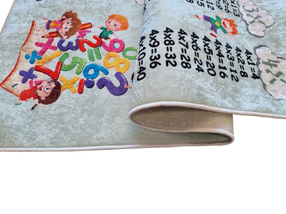 Tapis Table de Multiplication Vert 100x160cm – Qualité supérieure pour Maison, Appartement, Bureau – Style élégant et durable – Confort optimal, facile à nettoyer – Idéal salon et chambre