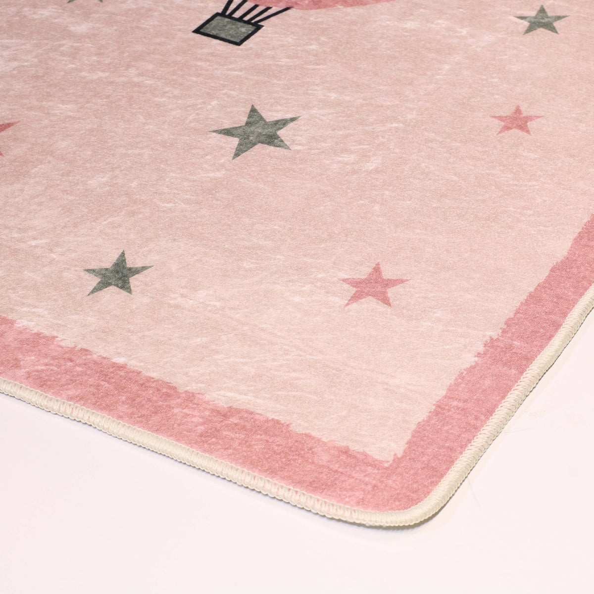 Tapis Enfant MONGOLFIERE 80 x 150 cm - Rose – Qualité supérieure pour Maison, Appartement, Bureau – Style élégant et durable – Confort optimal, facile à nettoyer – Idéal salon et chambre