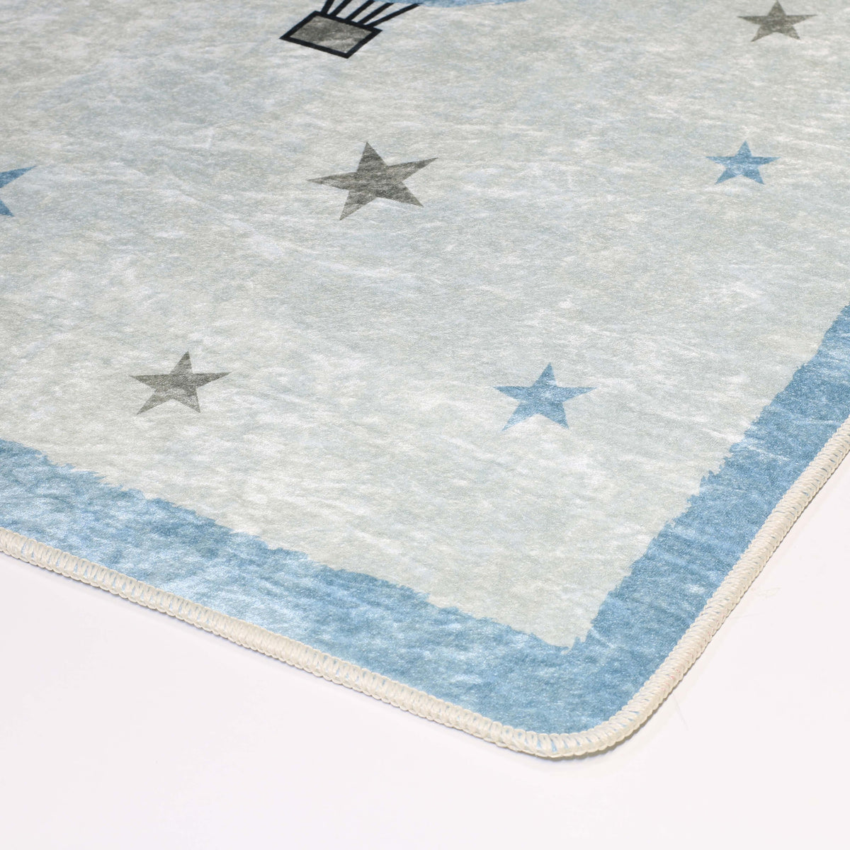 Tapis Enfant MONGOLFIERE 120 x 160 cm - Bleu – Qualité supérieure pour Maison, Appartement, Bureau – Style élégant et durable – Confort optimal, facile à nettoyer – Idéal salon et chambre