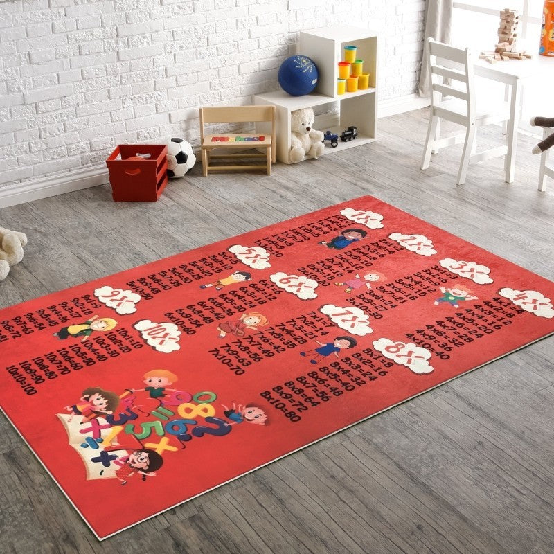 Tapis Table de Multiplication Rouge 100x160cm – Qualité supérieure pour Maison, Appartement, Bureau – Style élégant et durable – Confort optimal, facile à nettoyer – Idéal salon et chambre