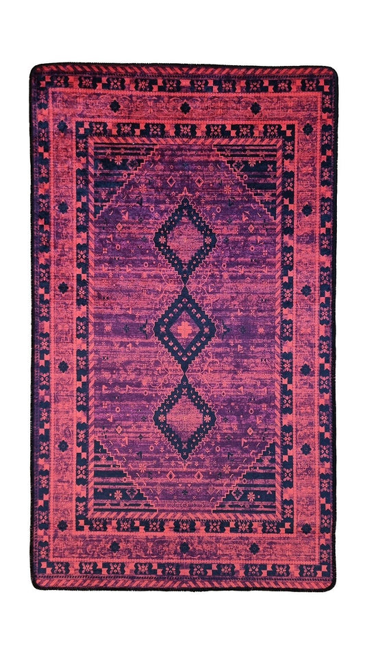Tapis MAGHREB Rouge Dimensions - 80x150 – Qualité supérieure pour Maison, Appartement, Bureau – Style élégant et durable – Confort optimal, facile à nettoyer – Idéal salon et chambre