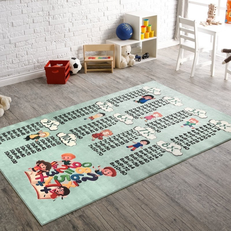 Tapis Table de Multiplication Vert 120x180cm – Qualité supérieure pour Maison, Appartement, Bureau – Style élégant et durable – Confort optimal, facile à nettoyer – Idéal salon et chambre