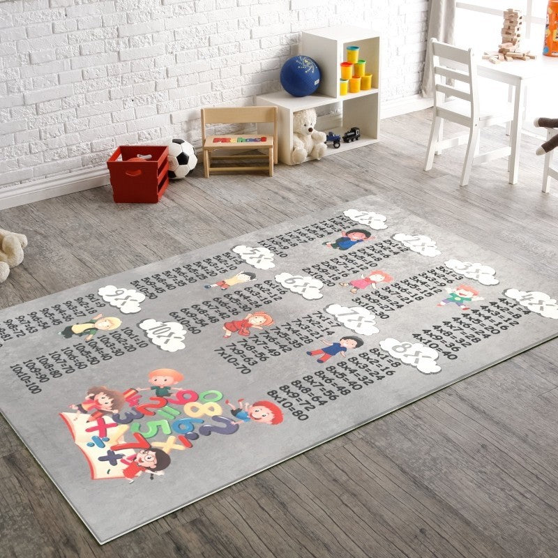 Tapis Table de Multiplication Gris 120x180cm – Qualité supérieure pour Maison, Appartement, Bureau – Style élégant et durable – Confort optimal, facile à nettoyer – Idéal salon et chambre