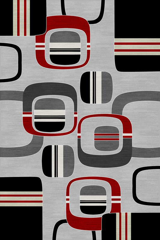 Tapis GULLI Rouge Dimensions - 120x180 – Qualité supérieure pour Maison, Appartement, Bureau – Style élégant et durable – Confort optimal, facile à nettoyer – Idéal salon et chambre