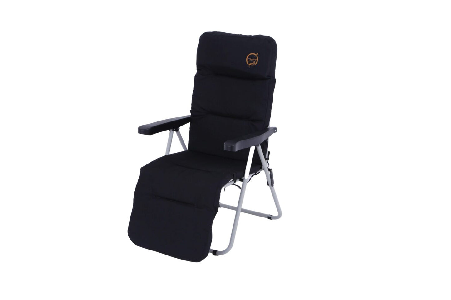 Fauteuil de camping relax pliable - Multipositions et confortable | 62 x 92 x 105 cm | Noir et gris | TRENDYFLAIR