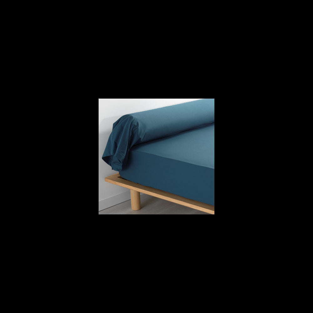 Taie De Traversin 85x185 cm Percale Bleu |homeflair