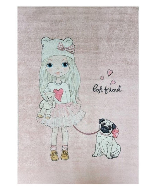 Tapis Best Friend Rose 100x150cm – Qualité supérieure pour Maison, Appartement, Bureau – Style élégant et durable – Confort optimal, facile à nettoyer – Idéal salon et chambre