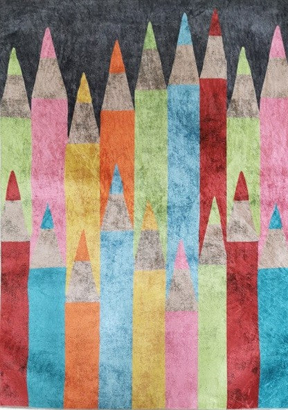 Tapis Coloré Crayon 80x150cm – Qualité supérieure pour Maison, Appartement, Bureau – Style élégant et durable – Confort optimal, facile à nettoyer – Idéal salon et chambre