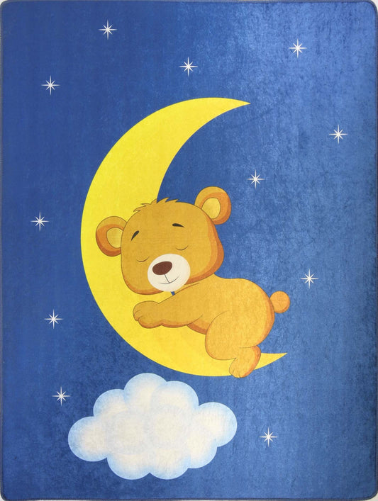 Tapis Enfant Clair DE Lune 120 x 160 cm - Bleu – Qualité supérieure pour Maison, Appartement, Bureau – Style élégant et durable – Confort optimal, facile à nettoyer – Idéal salon et chambre