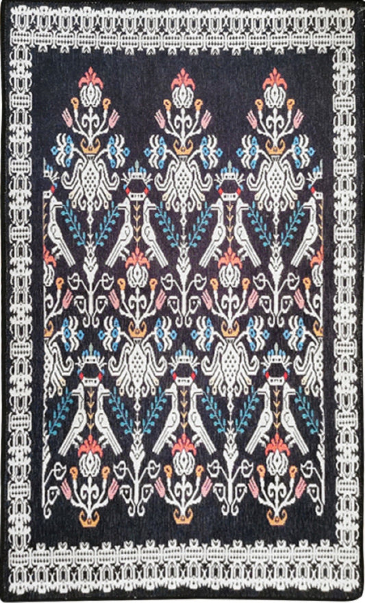 Tapis Islemeli Noir Dimensions - 160x230 – Qualité supérieure pour Maison, Appartement, Bureau – Style élégant et durable – Confort optimal, facile à nettoyer – Idéal salon et chambre