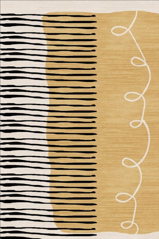 Tapis Jail Jaune Dimensions - 80x150 – Qualité supérieure pour Maison, Appartement, Bureau – Style élégant et durable – Confort optimal, facile à nettoyer – Idéal salon et chambre