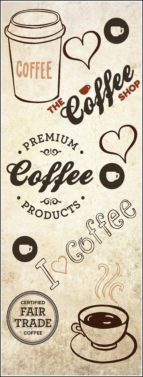 Tapis LOVE COFFEE Dimensions - 40x60 – Qualité supérieure pour Maison, Appartement, Bureau – Style élégant et durable – Confort optimal, facile à nettoyer – Idéal salon et chambre