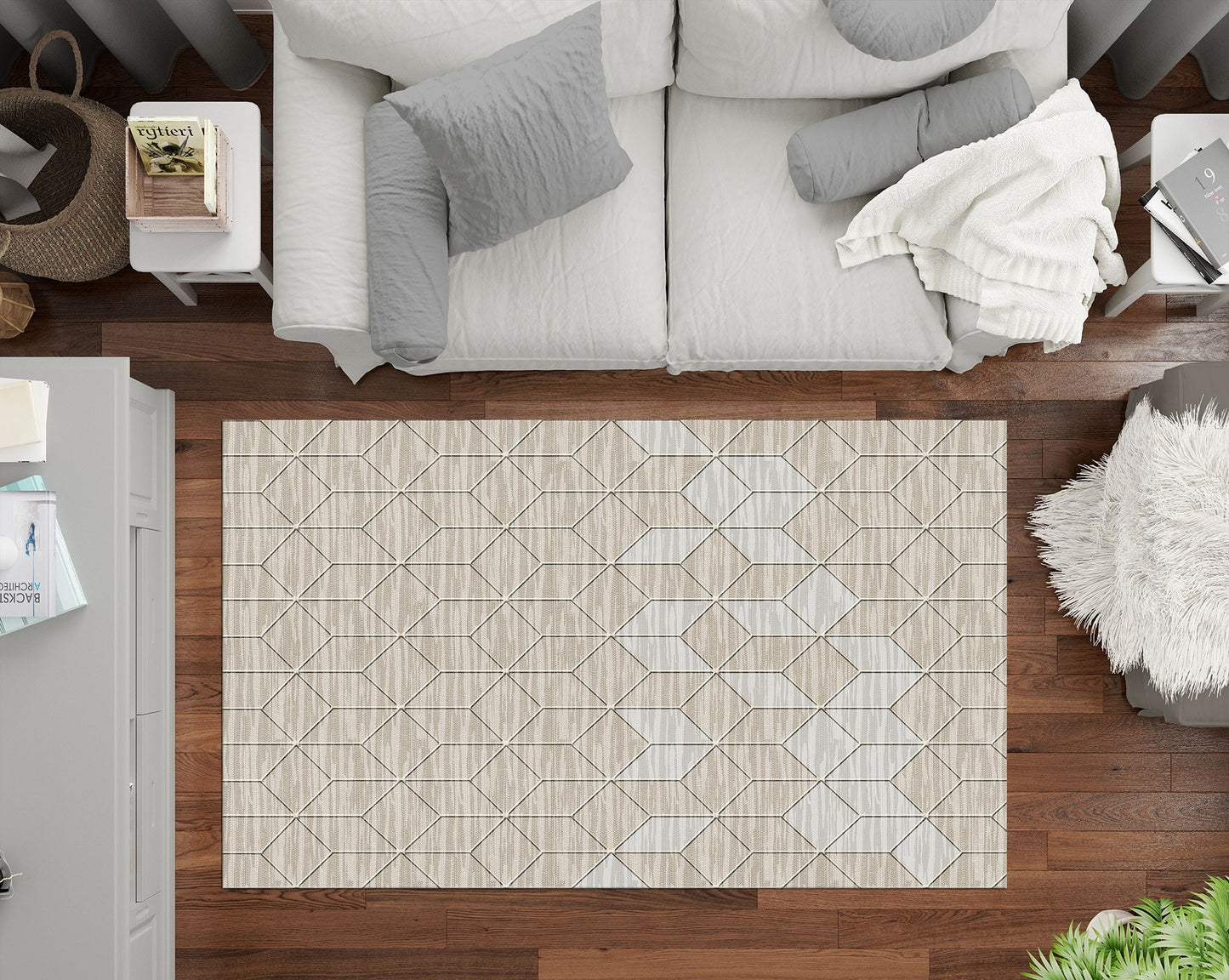 Tapis Nil Beige Dimensions - 160x230 – Qualité supérieure pour Maison, Appartement, Bureau – Style élégant et durable – Confort optimal, facile à nettoyer – Idéal salon et chambre