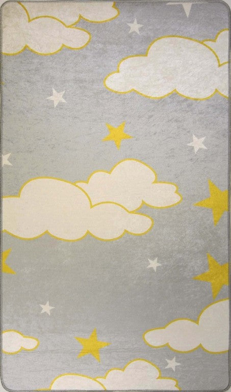 Tapis Nuage Gris/Jaune Dimensions - 120x160 – Qualité supérieure pour Maison, Appartement, Bureau – Style élégant et durable – Confort optimal, facile à nettoyer – Idéal salon et chambre