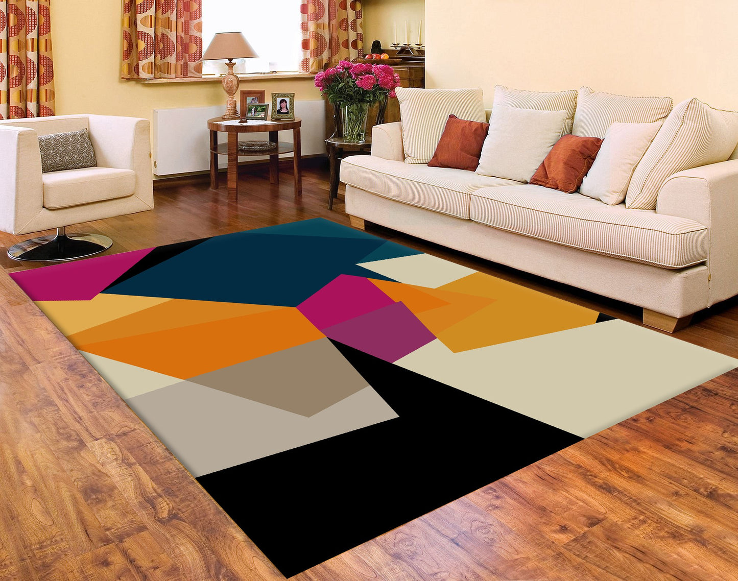 Tapis Origami Multicolore Dimensions - 80x150 – Qualité supérieure pour Maison, Appartement, Bureau – Style élégant et durable – Confort optimal, facile à nettoyer – Idéal salon et chambre