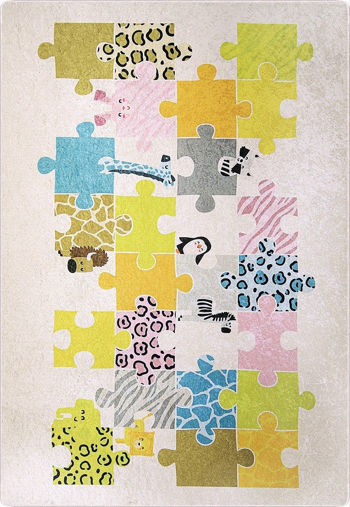 Tapis Enfant Puzzle Beige Dimensions - 120x160 – Qualité supérieure pour Maison, Appartement, Bureau – Style élégant et durable – Confort optimal, facile à nettoyer – Idéal salon et chambre