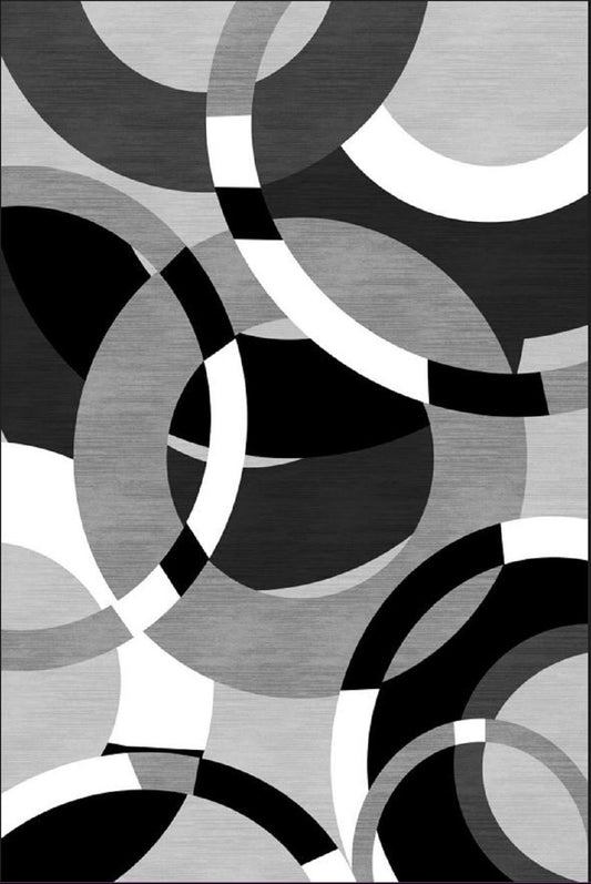 Tapis Round Gris Dimensions - 80x150 – Qualité supérieure pour Maison, Appartement, Bureau – Style élégant et durable – Confort optimal, facile à nettoyer – Idéal salon et chambre