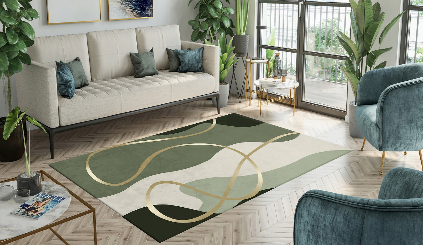 Tapis Simply Vert Dimensions - 120x180 – Qualité supérieure pour Maison, Appartement, Bureau – Style élégant et durable – Confort optimal, facile à nettoyer – Idéal salon et chambre