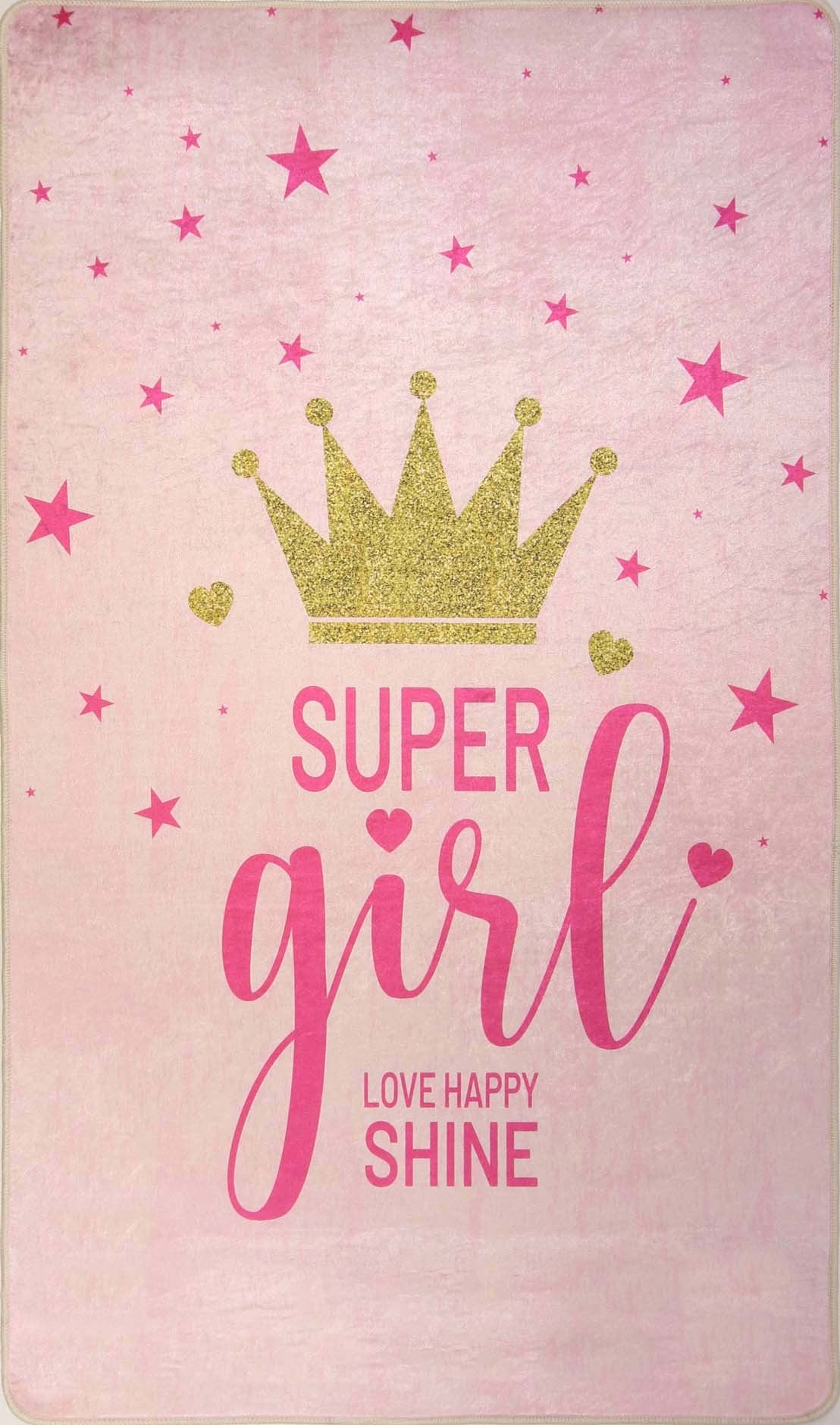 Tapis Enfant Super Girls 120 x 160 cm - Rose – Qualité supérieure pour Maison, Appartement, Bureau – Style élégant et durable – Confort optimal, facile à nettoyer – Idéal salon et chambre