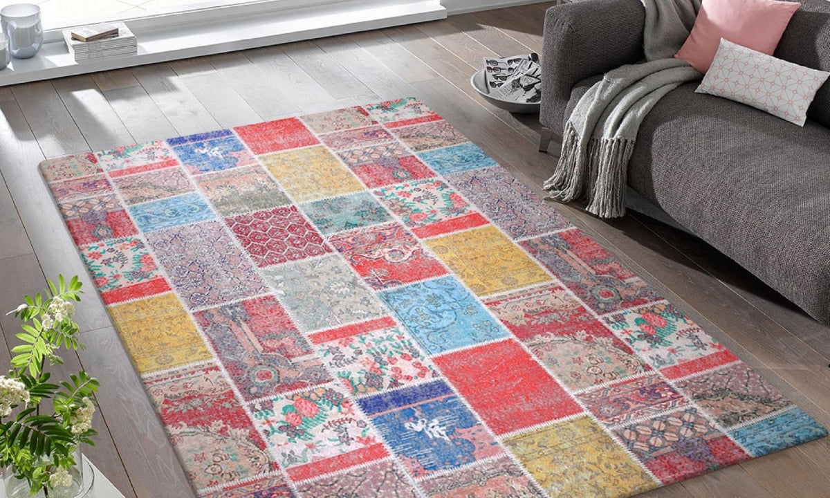 Tapis Tetris, Couleur Froide Dimensions - 160x230 – Qualité supérieure pour Maison, Appartement, Bureau – Style élégant et durable – Confort optimal, facile à nettoyer – Idéal salon et chambre