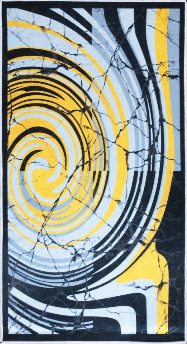 Tapis Tourbillon Jaune Dimensions - 120x180 – Qualité supérieure pour Maison, Appartement, Bureau – Style élégant et durable – Confort optimal, facile à nettoyer – Idéal salon et chambre