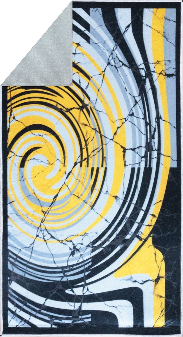 Tapis Tourbillon Jaune Dimensions - 200x290 – Qualité supérieure pour Maison, Appartement, Bureau – Style élégant et durable – Confort optimal, facile à nettoyer – Idéal salon et chambre