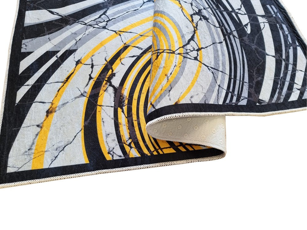 Tapis Tourbillon Jaune Dimensions - 200x290 – Qualité supérieure pour Maison, Appartement, Bureau – Style élégant et durable – Confort optimal, facile à nettoyer – Idéal salon et chambre
