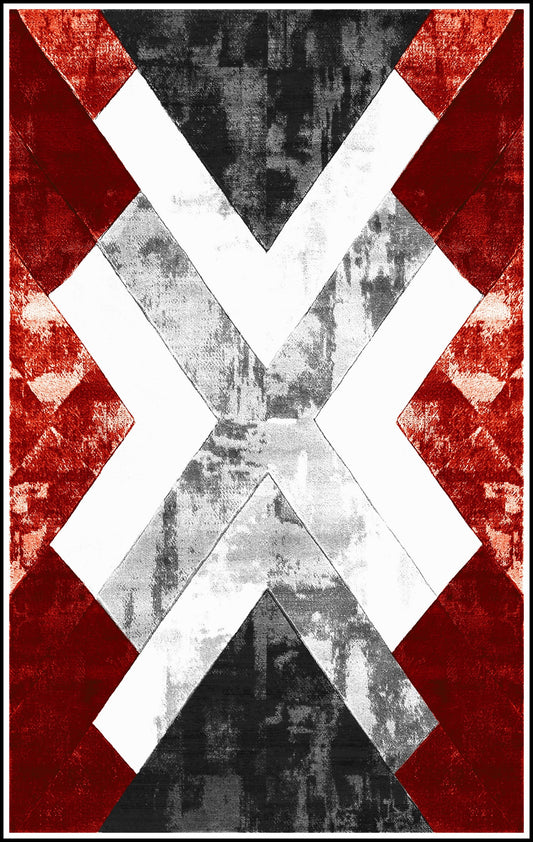 Tapis X Rouge Dimensions - 160x230 – Qualité supérieure pour Maison, Appartement, Bureau – Style élégant et durable – Confort optimal, facile à nettoyer – Idéal salon et chambre