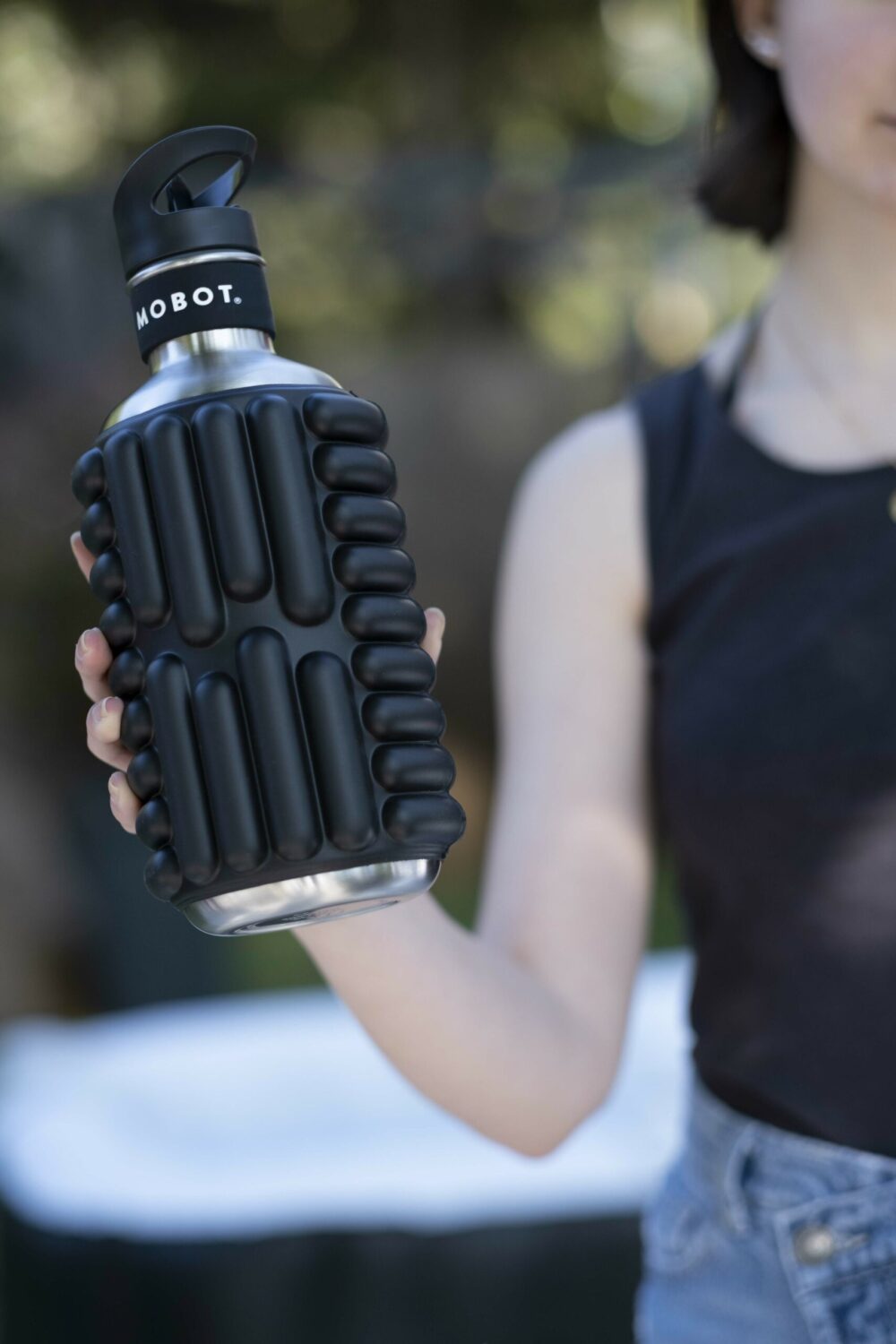 Bouteille de sport - Fonction 2 en 1 rouleau de massage | Pratique et polyvalente | Noir | TRENDYFLAIR